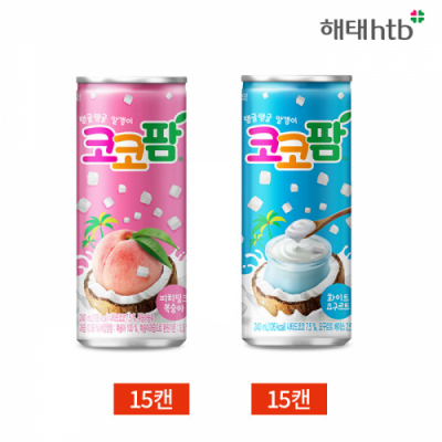 [해태] 코코팜 피치 화이트 240ml 2종 30캔 세트