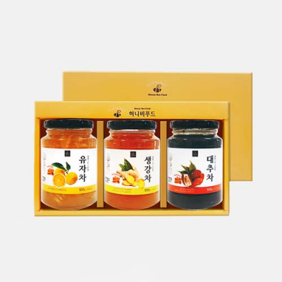 [허니비푸드] 꿀을 그린사람들 건강차/과일차 3종세트 500gX3 (구성  2종 택1)