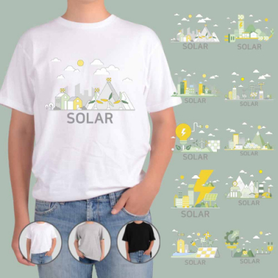 [아토가토]  에너지절약 대체에너지 SOLAR 태양에너지 반팔 (주문제작/1장도가능/추가글자그림무료)