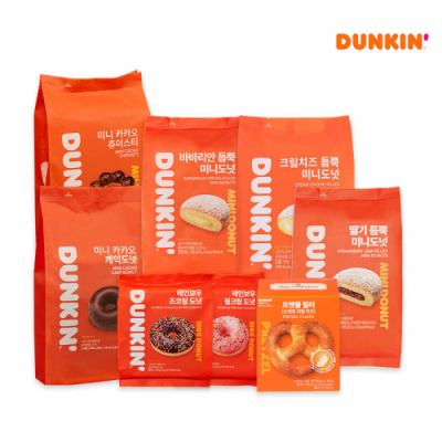 [던킨도너츠] 인기 도넛 11종 모음(초코링/핑크링/딸기듬뿍/바바리안/크림치즈/츄이스티/프렛즐)
