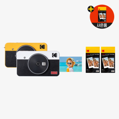 ★카트리지30매 추가증정★ [KODAK] 코닥 미니샷2 레트로 C210R+카트리지 68매 번들 휴대용 즉석카메라 포토프린터 핸드폰 사진인화기