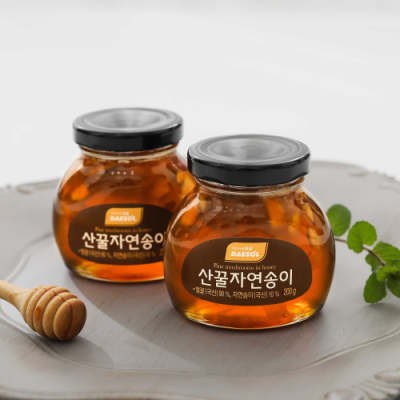 참자연 산꿀자연송이 선물세트 유리병 200g X 2병(쇼핑백 포함)