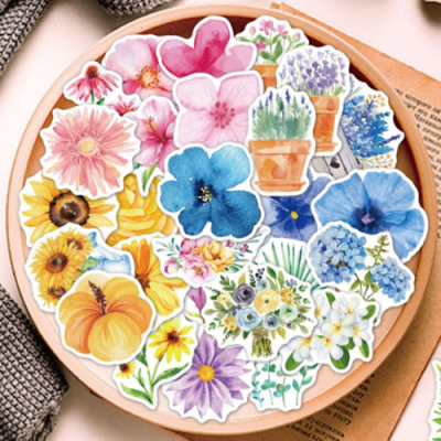 [오케이아트] 데코 꽃 방수 스티커(60매 세트)