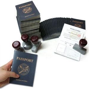 [리틀램스쿨] 역할놀이 여권 Blue세트 (여권 50개, 이민국도장 2개)
