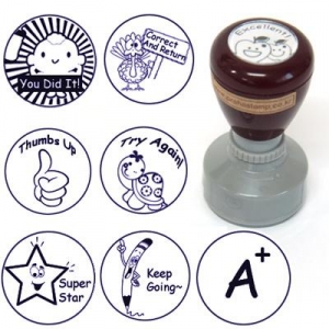 [프라하스탬프] 영어칭찬도장(Teacher Stamp, 지름2.8cm, 원형빅사이즈, 만년스탬프)